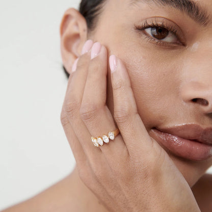 1.65 TCW Oval Stones Half Eternity Lab Grown Diamond Wedding Band