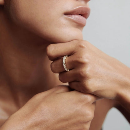 0.4 TCW Round Stones Half Eternity Lab Grown Diamond Wedding Band