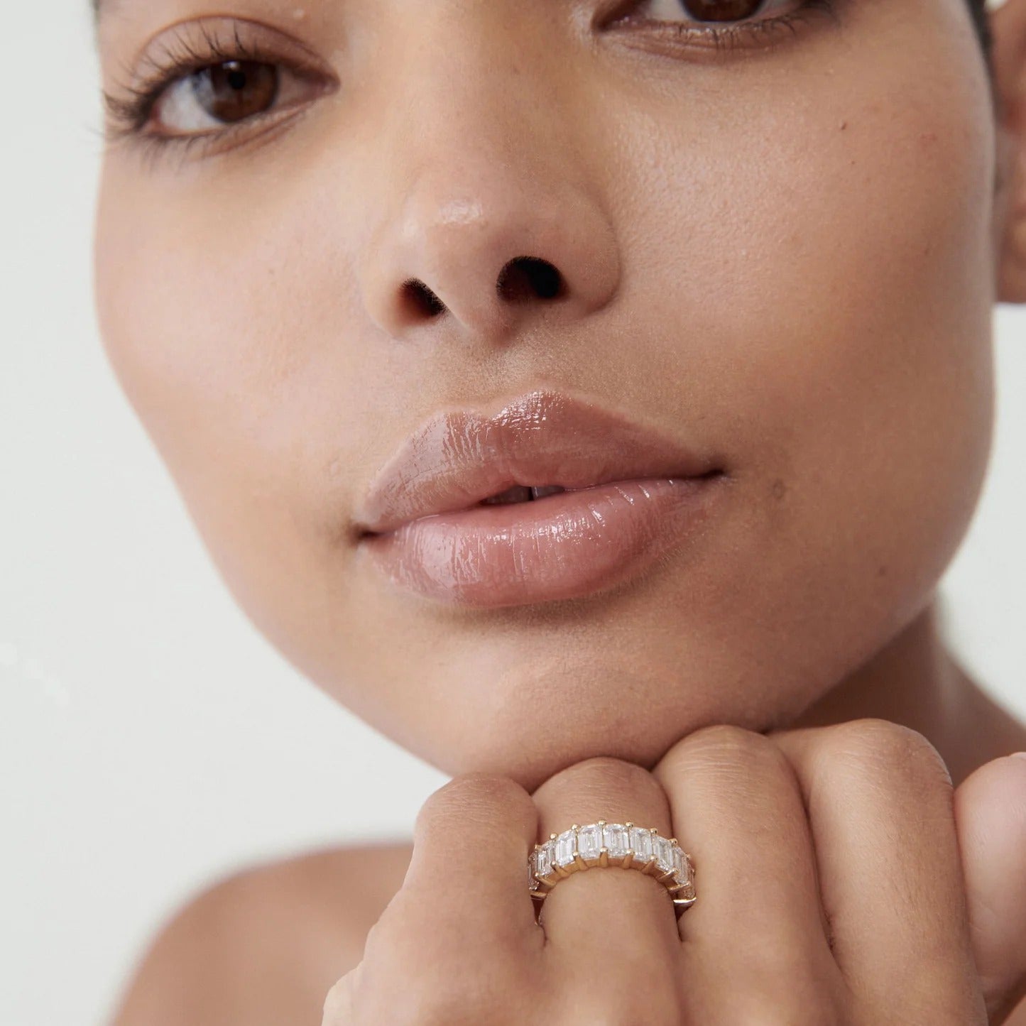 3.3 TCW Emerald Shaped Half Eternity Lab Grown Diamond Wedding Band