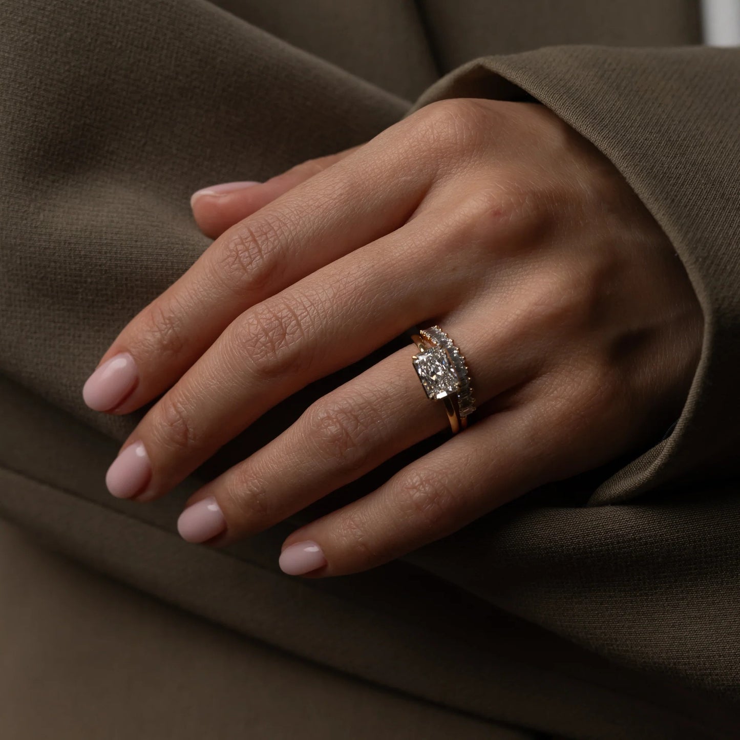 2.5 CT Radiant Cut East-West Solitaire Lab Grown Diamond Engagement Ring