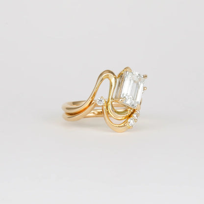 1.9 CT Emerald Cut Lab Grown Diamond Engagement Ring (Only Ring)