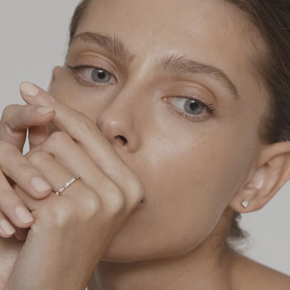 0.14 TCW Round & Baguette Shaped Half Eternity  Lab Grown Diamond Wedding Band