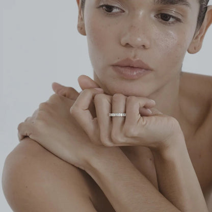 1.75 TCW Baguette Stones Half Eternity Lab Grown Diamond Wedding Band