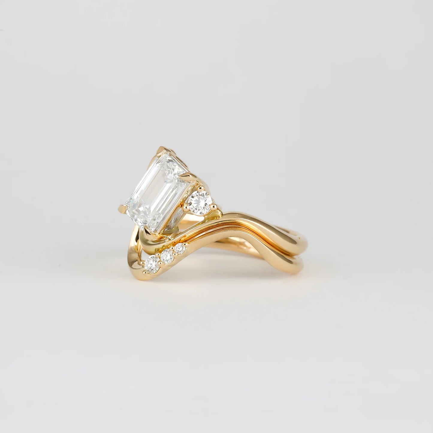 1.9 CT Emerald Cut Lab Grown Diamond Engagement Ring (Only Ring)