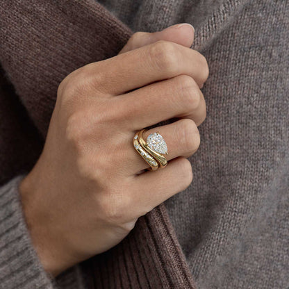 Timeless 2 CT Pear Cut Swirl Solitaire Styled Lab Grown Diamond Engagement Ring