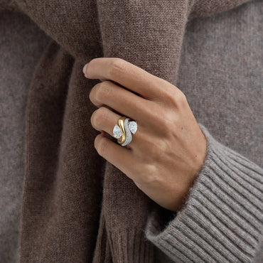 Timeless 1.2 CT Round Cut Unique Swirl Pave Setting Lab Grown Diamond Engagement Ring