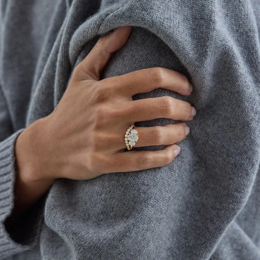 Timeless 1.2 CT Oval Cut 3-Stones Lab Grown Diamond Engagement Ring