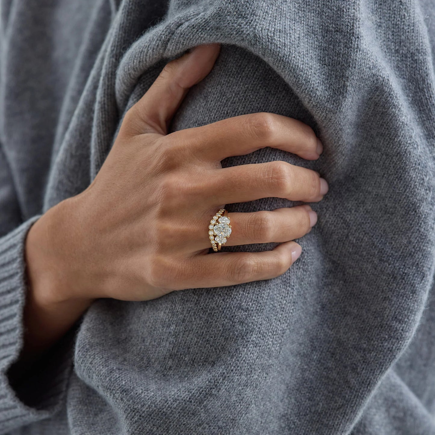 Timeless 0.27 TCW Round Bezel Stones Lab Grown Diamond Wedding Band