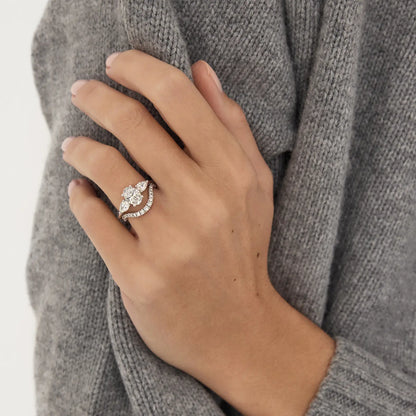 Timeless 1.1 CT Oval Cut 3-Stones Lab Grown Diamond Engagement Ring