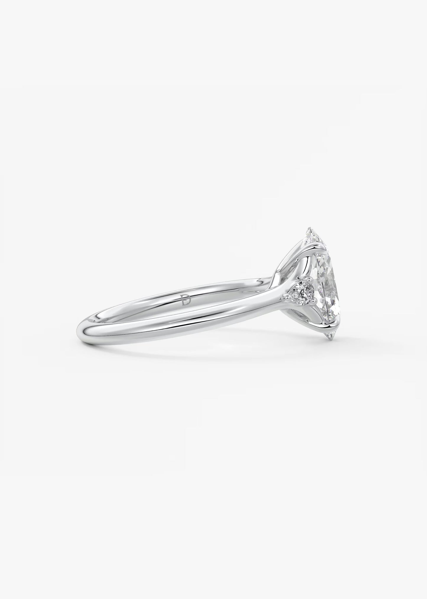 Oval Three Stone Lab Grown Diamond Engagement Ring
