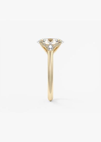 Oval Three Stone Lab Grown Diamond Engagement Ring