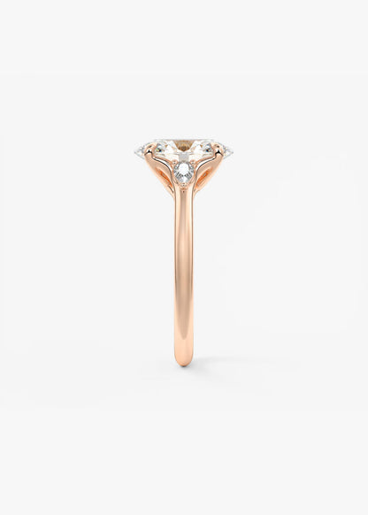 Oval Three Stone Lab Grown Diamond Engagement Ring