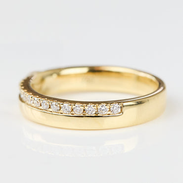 0.25 TCW Round Shaped Half Eternity Lab Grown Diamond Wedding Band