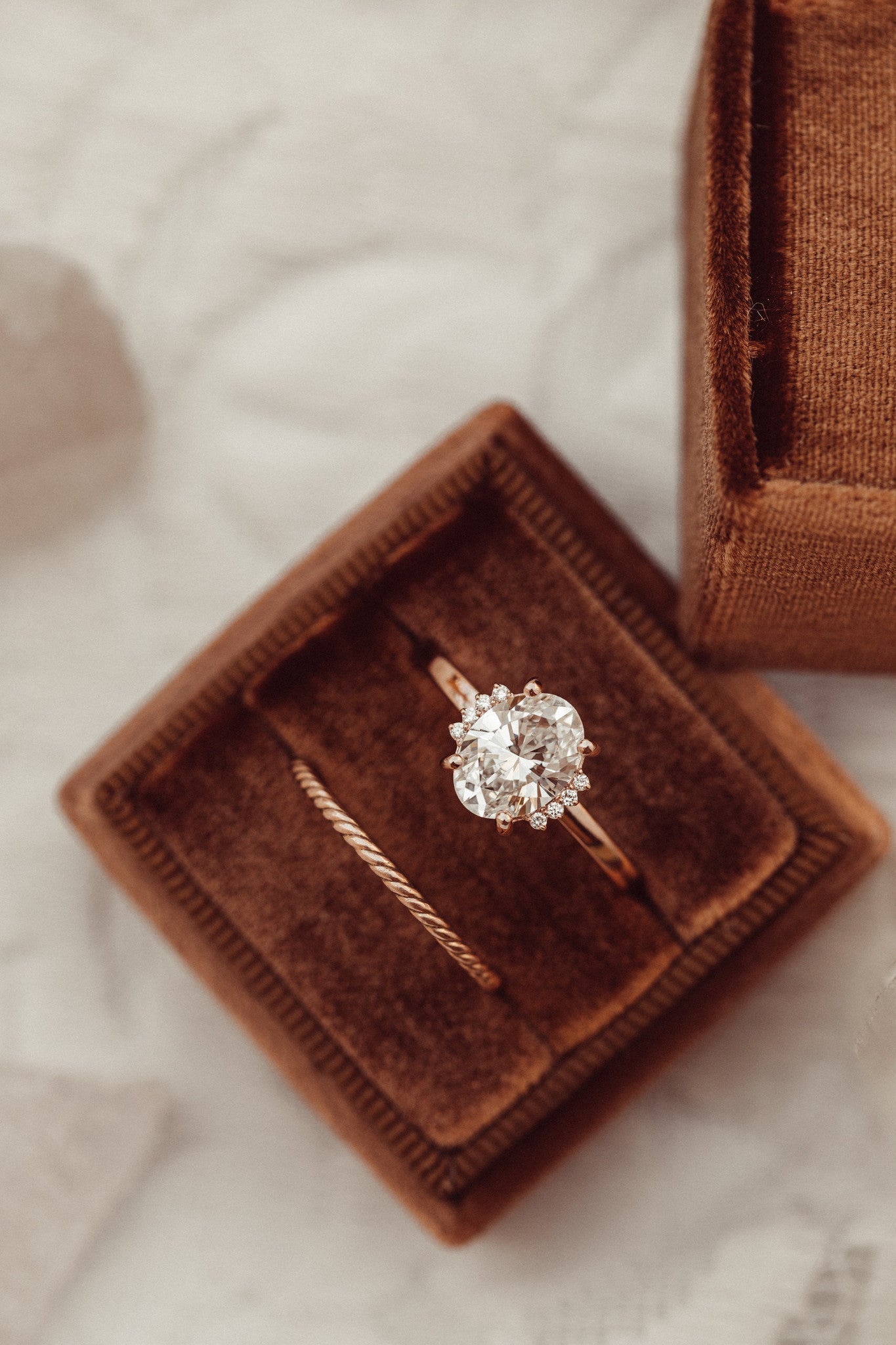 Marquise Shaped Three Stone Lab Grown Diamond Engagement Ring