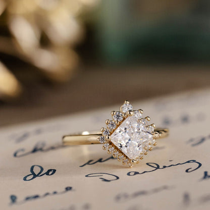 Marquise Shaped Three Stone Lab Grown Diamond Engagement Ring