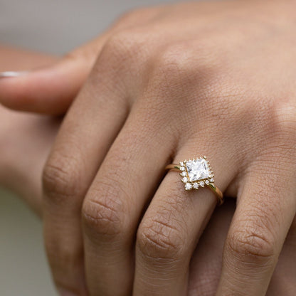 Marquise Shaped Three Stone Lab Grown Diamond Engagement Ring