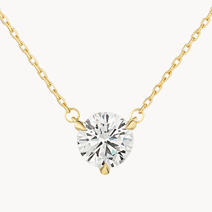 0.74 CT Round Cut Solitaire Moissanite Necklace