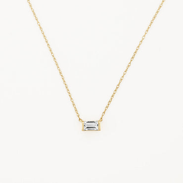 0.27 CT Baguette Solitaire Moissanite Necklace