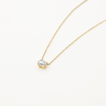 0.23 CT Oval Shaped Solitaire Moissanite Necklace