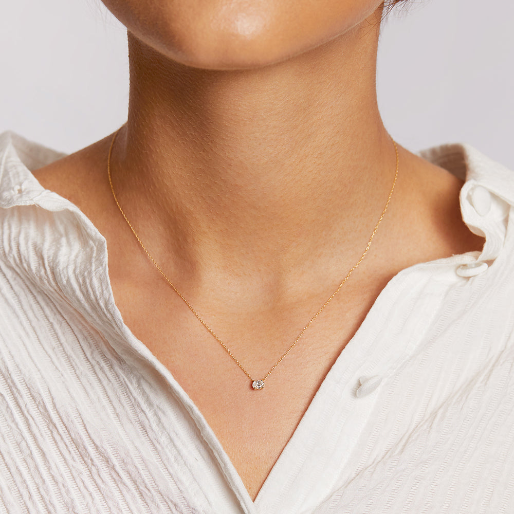 0.23 CT Oval Shaped Solitaire Moissanite Necklace