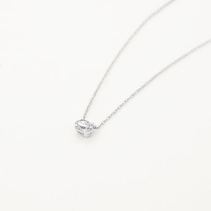 0.27 CT Oval Shaped Solitaire Moissanite Necklace