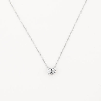 0.27 CT Oval Shaped Solitaire Moissanite Necklace