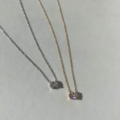 0.27 CT Oval Shaped Solitaire Moissanite Necklace