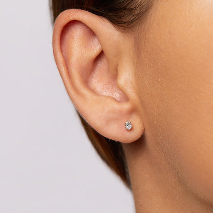 0.54 TCW Oval Cut Moissanite Studs Earrings