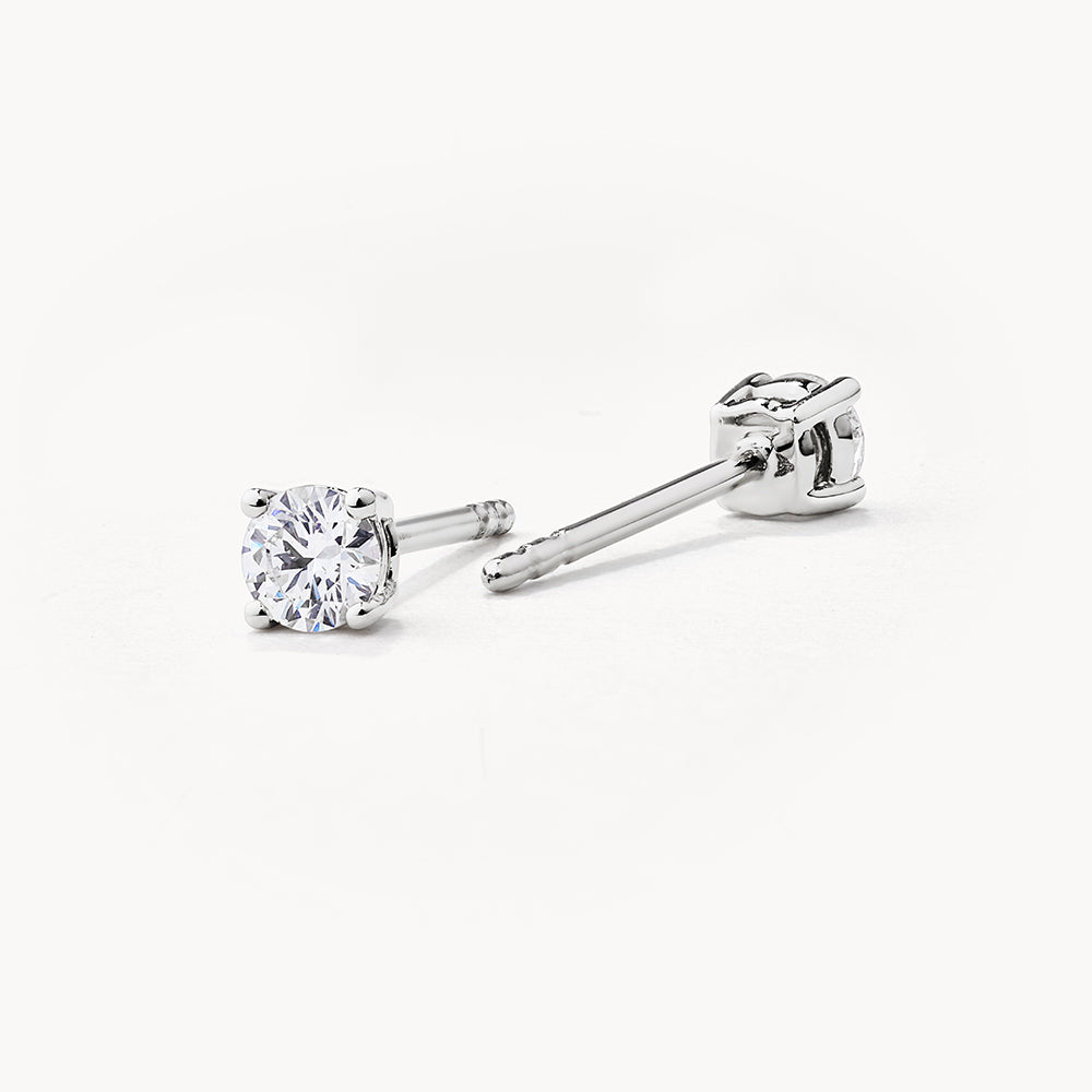 0.22 TCW Round Shaped Moissanite Stud Earrings