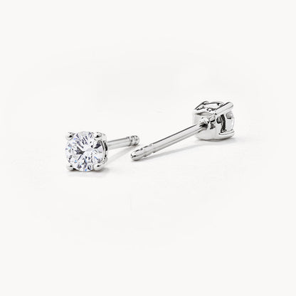 0.22 TCW Round Shaped Moissanite Stud Earrings