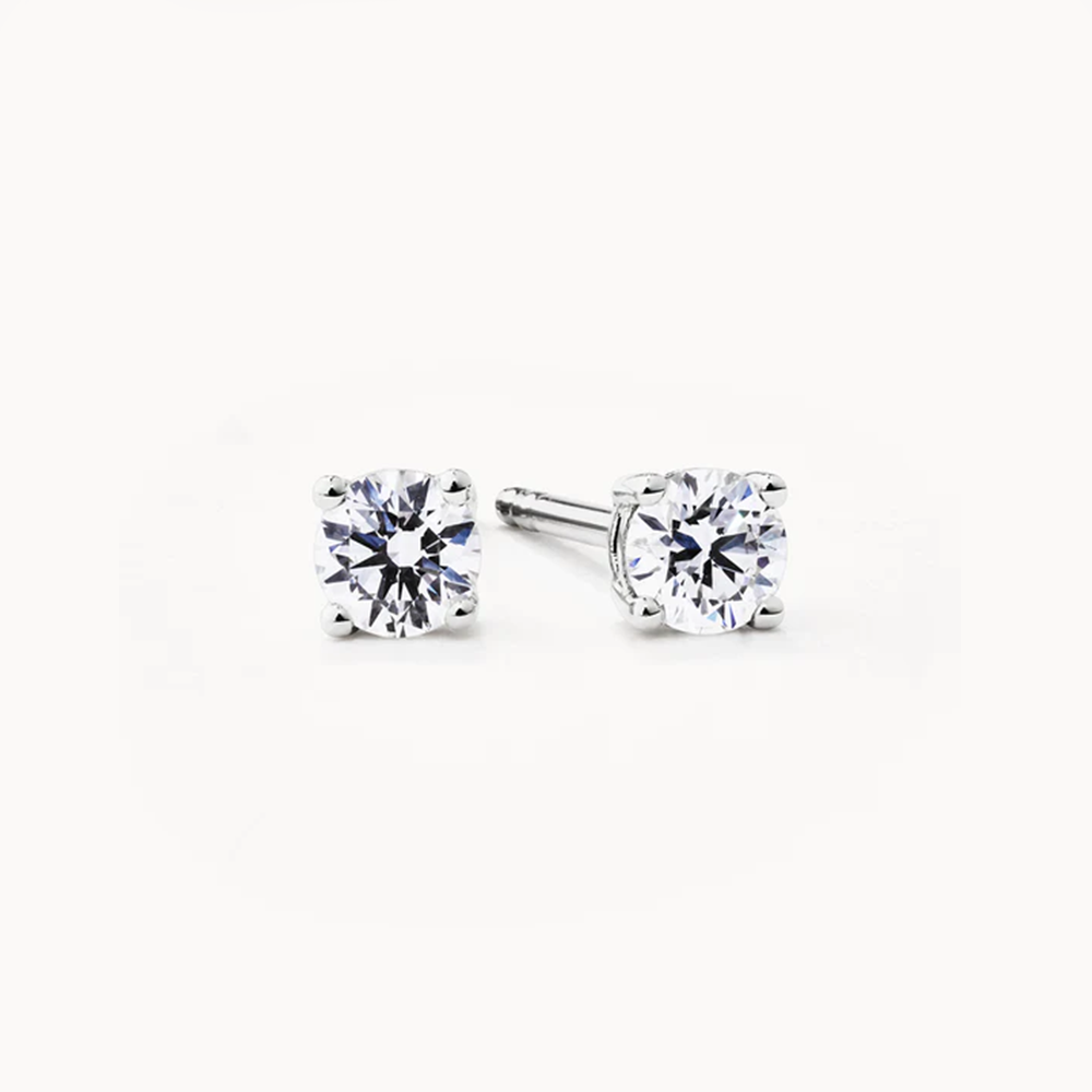0.22 TCW Round Shaped Moissanite Stud Earrings