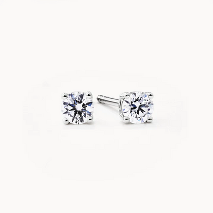 0.22 TCW Round Shaped Moissanite Stud Earrings