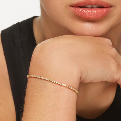 6.84 TCW Round Shaped Tennis Moissanite Bracelet