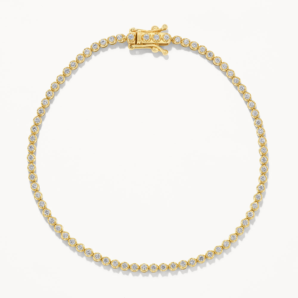 6.84 TCW Round Shaped Tennis Moissanite Bracelet