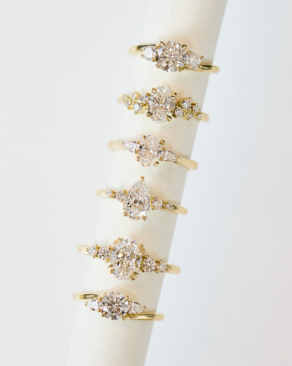 Marquise Shaped Three Stone Lab Grown Diamond Engagement Ring