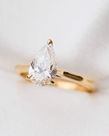 Marquise Shaped Three Stone Lab Grown Diamond Engagement Ring