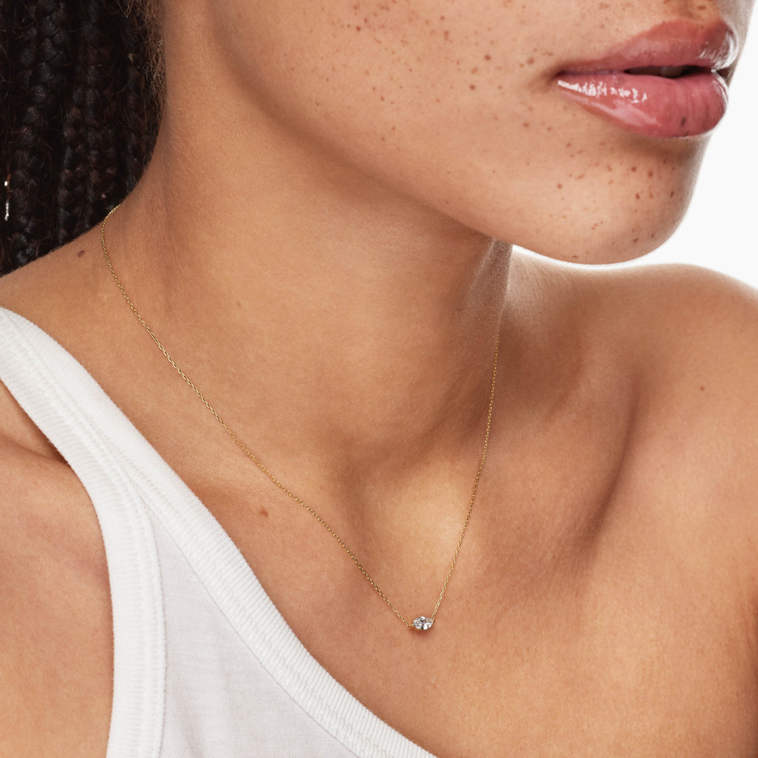 0.23 CT Marquise Cut Solitaire Moissanite Necklace