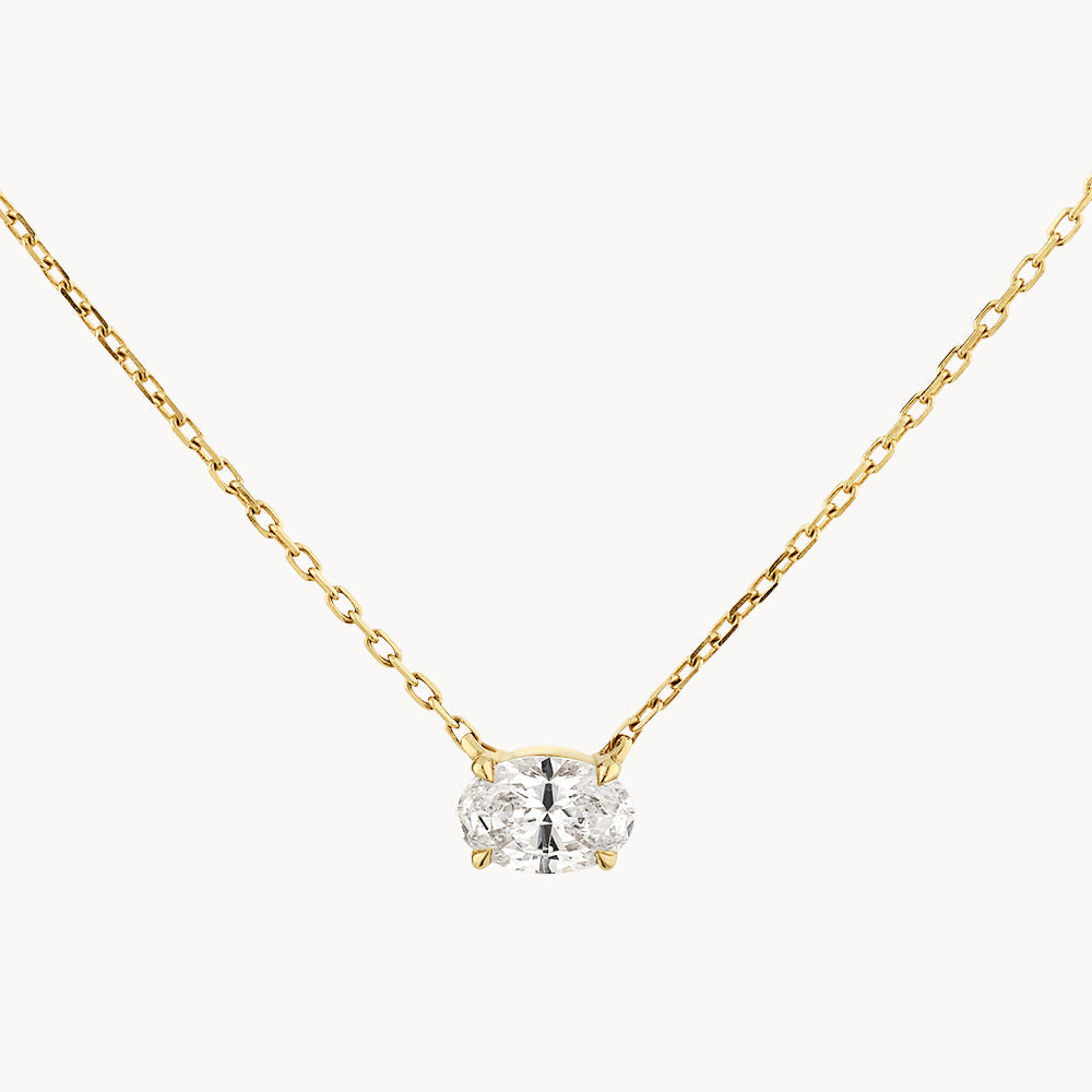 0.23 CT Oval Shaped Solitaire Moissanite Necklace