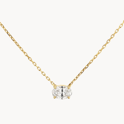0.23 CT Oval Shaped Solitaire Moissanite Necklace