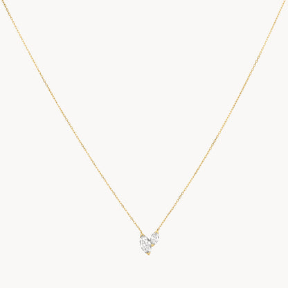 0.7 TCW Round Two Stone Moissanite Necklace