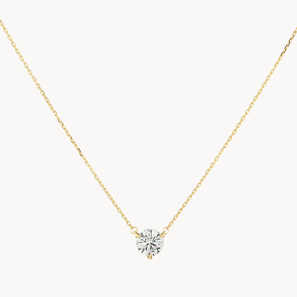 0.74 CT Round Cut Solitaire Moissanite Necklace