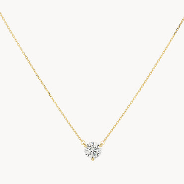 0.74 CT Round Shaped Solitaire Moissanite Necklace