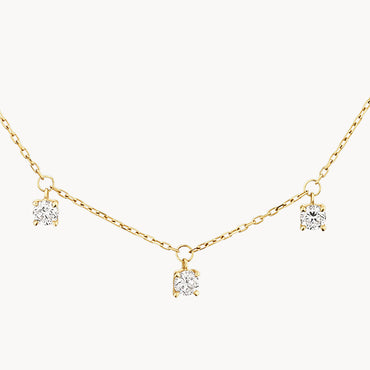 0.24 TCW Round Floating Droplet Moissanite Necklace
