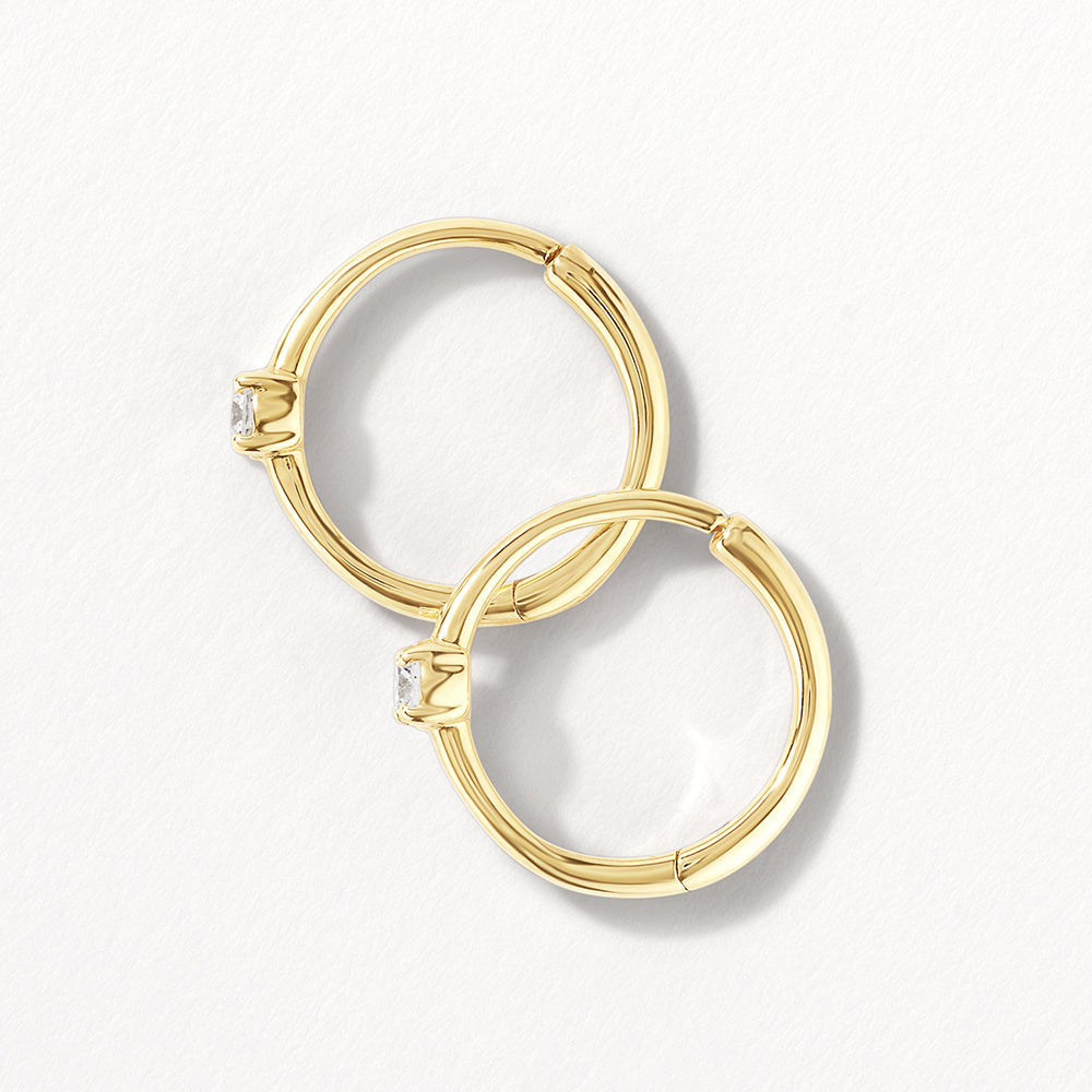 0.20 TCW Round Shaped Moissanite Hoop Earrings