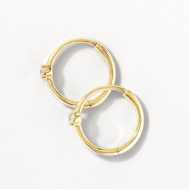 0.20 TCW Round Shaped Moissanite Hoop Earrings