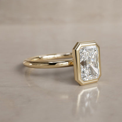 Marquise Shaped Three Stone Lab Grown Diamond Engagement Ring