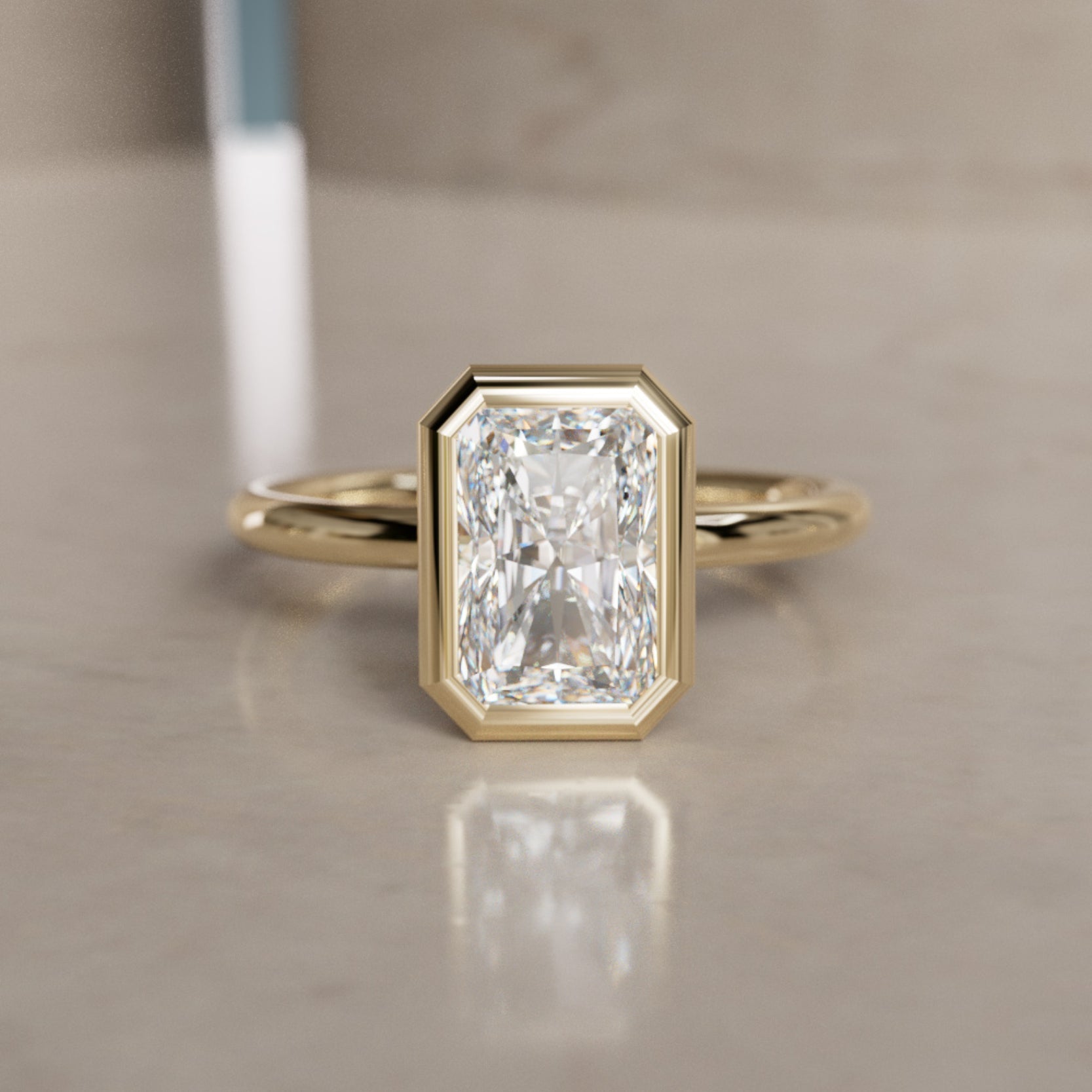 Marquise Shaped Three Stone Lab Grown Diamond Engagement Ring