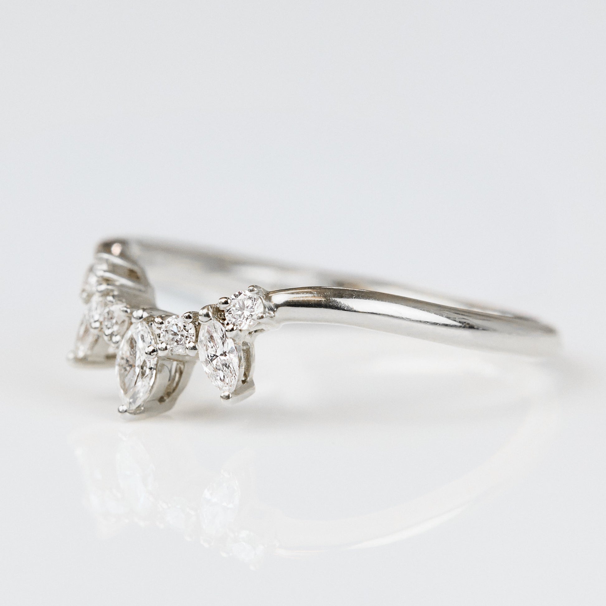 0.25 TCW Round Shaped Half Eternity Lab Grown Diamond Wedding Band