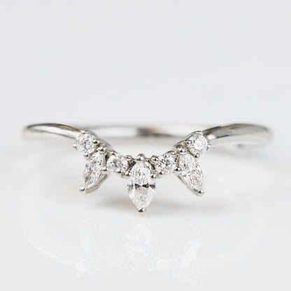 0.25 TCW Round Shaped Half Eternity Lab Grown Diamond Wedding Band