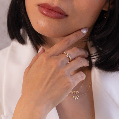 1.68 TCW Multistone Open Shank Moissanite Diamond Wedding Band